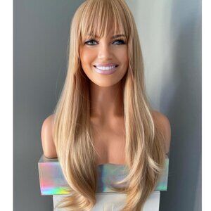 Long Blonde Wig Synthetic Wig 26 inch Wig with Bangs - Grace